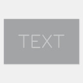 Sticker Rectangulaire Texte simple à 3 dimensions | Gray (Devant)