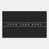 Sticker Rectangulaire Texte simple élégant et fines rayures (Devant)