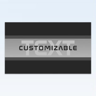 Sticker Rectangulaire Texte superposé personnalisable moderne Noir & G