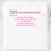 Sticker Rectangulaire Textes de marque commerciale rose sur blanc (Sac)