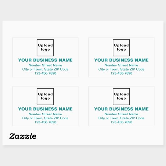 Sticker Rectangulaire Textes minimaux verts Turquoises de marque commerc (Feuille)