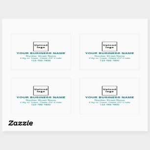 Sticker Rectangulaire Textes minimaux verts Turquoises de marque commerc