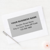 Sticker Rectangulaire Textes simples minimes Marque commerciale sur gris (Enveloppe)