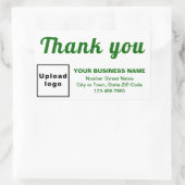 Sticker Rectangulaire Textes verts du Merci d'affaires sur blanc (Sac)
