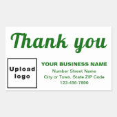 Sticker Rectangulaire Textes verts du Merci d'affaires sur blanc (Devant)