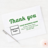 Sticker Rectangulaire Textes verts du Merci d'affaires sur blanc (Enveloppe)