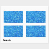 Sticker Rectangulaire texture bleu clair de l'eau (Feuille)