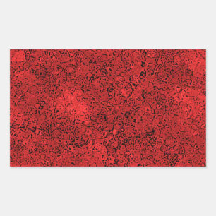 Sticker Rectangulaire Texture de roche de lave rouge