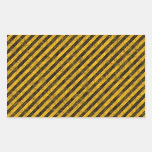 Sticker Rectangulaire Texture des rayures de danger jaune et noir (Devant)