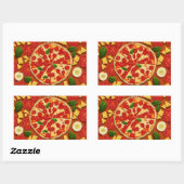 Sticker Rectangulaire Texture fromage abstrait cool tomate (Feuille)