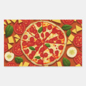 Sticker Rectangulaire Texture fromage abstrait cool tomate (Devant)