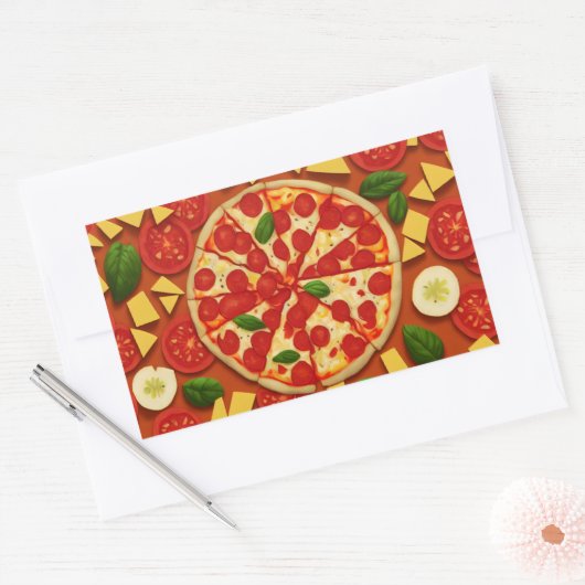Sticker Rectangulaire Texture fromage abstrait cool tomate (Enveloppe)