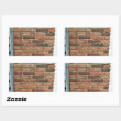 Sticker Rectangulaire Texture murale en briques rouges vieilles (Feuille)