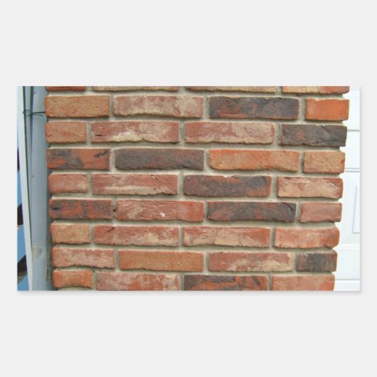 Sticker Rectangulaire Texture murale en briques rouges vieilles (Devant)