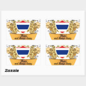 Sticker Rectangulaire Thaï classique (Feuille)