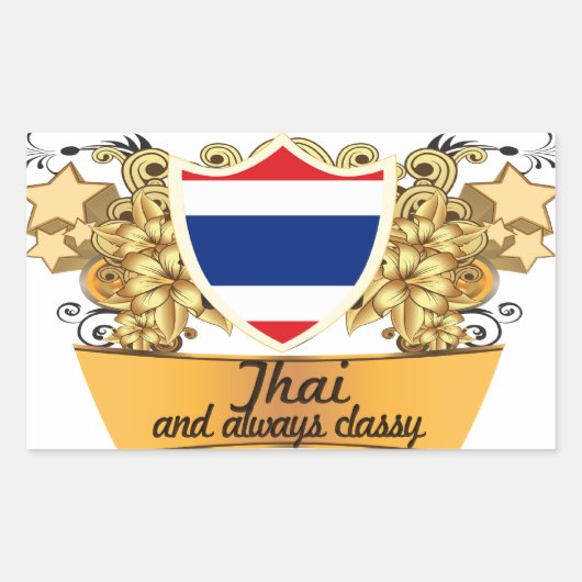 Sticker Rectangulaire Thaï classique (Devant)