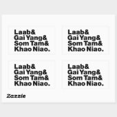 Sticker Rectangulaire Thai Isaan Street Food (Feuille)