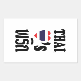 Sticker Rectangulaire THAÏ LOVE PHRIK (CHILI) Thai Food