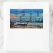 Sticker Rectangulaire Thames Memories of Tower Bridge, Londres Angleterr (Sac)