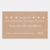 Sticker Rectangulaire Thank You For Supporting My Small Business |  (Devant)
