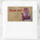 Sticker Rectangulaire Thank You wolf (Sac)