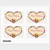 Sticker Rectangulaire Thanksgiving Heart et Cornucopia (Feuille)