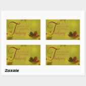 Sticker Rectangulaire Thanksgiving veut typographie Feuilles (Feuille)