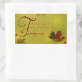 Sticker Rectangulaire Thanksgiving veut typographie Feuilles (Sac)