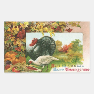 Sticker Rectangulaire Thanksgiving vintage, Déchets sauvages Couleurs d'
