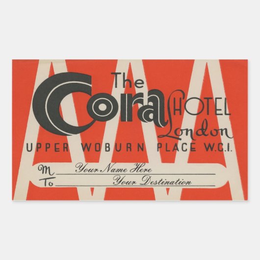 Sticker Rectangulaire The Cora Hotel (London) (Devant)