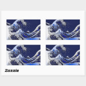 Sticker Rectangulaire The Great Hokusai Wave Carbon Fiber (Feuille)