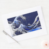 Sticker Rectangulaire The Great Hokusai Wave Carbon Fiber (Enveloppe)