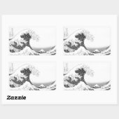 Sticker Rectangulaire The Great Wave / Black & White (Feuille)