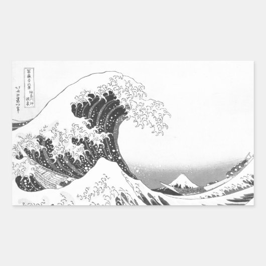 Sticker Rectangulaire The Great Wave / Black & White (Devant)
