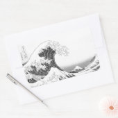 Sticker Rectangulaire The Great Wave / Black & White (Enveloppe)