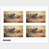 Sticker Rectangulaire The Herd Quitter (par C. M. Russell, c. 1897) (Feuille)