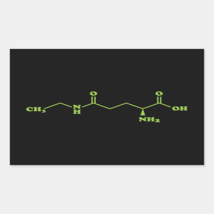 Sticker Rectangulaire Thé Théanine Formule chimique moléculaire