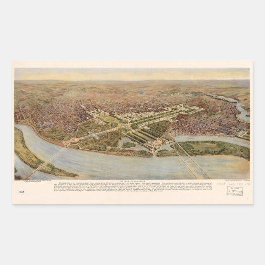 Sticker Rectangulaire The Ultimate Washington D.C. Map (1915) (Devant)