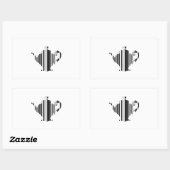 Sticker Rectangulaire THÉIÈRE CODE BARRE Théière Code-barres Design de m (Feuille)
