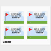 Sticker Rectangulaire Thème de golf (Feuille)