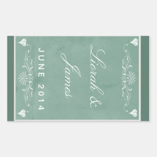 Sticker Rectangulaire Thème de tableau avec des coeurs