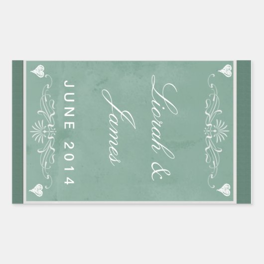 Sticker Rectangulaire Thème de tableau de bord avec les coeurs (Devant)