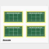 Sticker Rectangulaire Thème de tennis (Feuille)