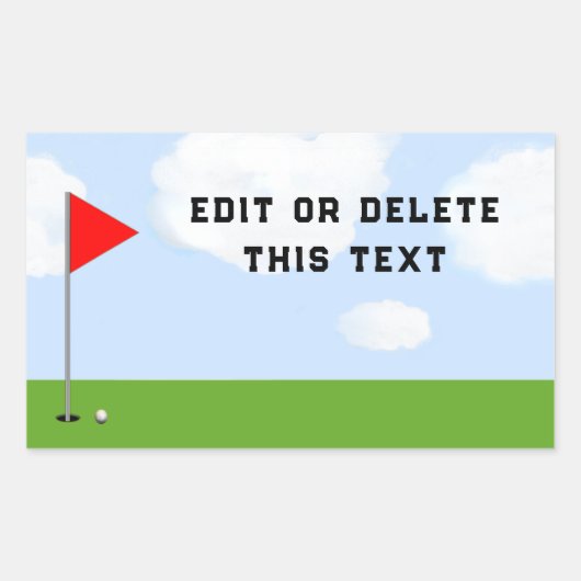 Sticker Rectangulaire Thème golf  (Devant)