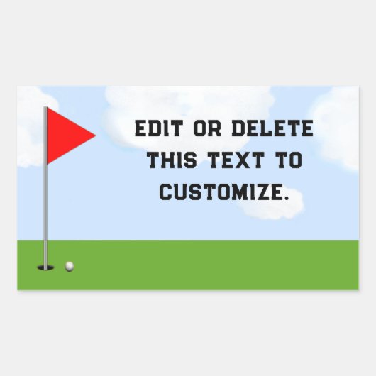 Sticker Rectangulaire Thème golf  (Devant)