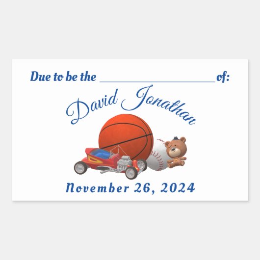 Sticker Rectangulaire Thème Jouets de garçon (Devant)