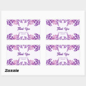 Sticker Rectangulaire Thème Mariage Feuille violet (Feuille)