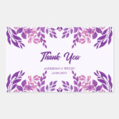 Sticker Rectangulaire Thème Mariage Feuille violet (Devant)