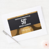 Sticker Rectangulaire Thème or et noir, rectangulaire 50e anniversaire (Enveloppe)