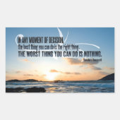 Sticker Rectangulaire Theodore Roosevelt Citation Inspirationnelle "Déci (Devant)